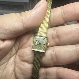 Working Vintage Pedre 17 Jewels Manual Wind Ladies Gold Tone 15mm Fit 6in‎ Rare